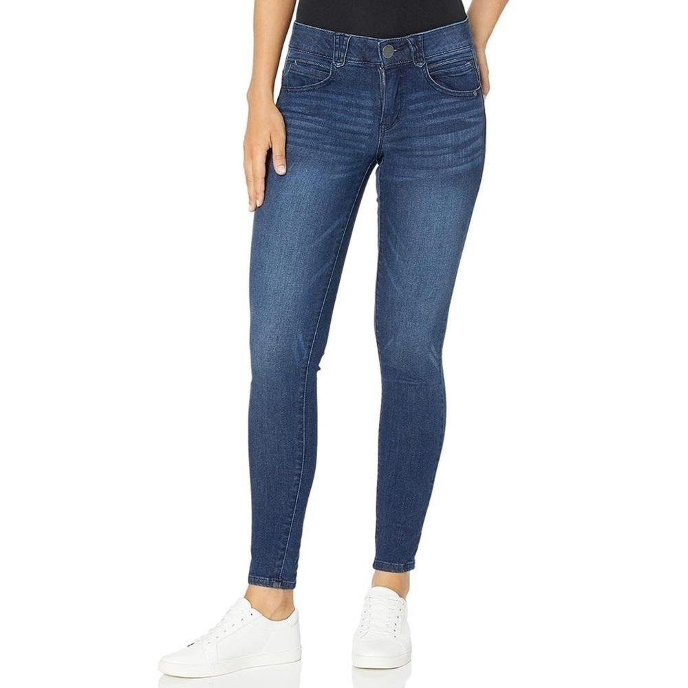 Democracy Ab Solution mid rise stretch skinny jeans medium wash sz 10 blue